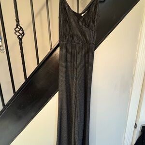 The Vanity Room Black and Gray Striped Jumpsuit